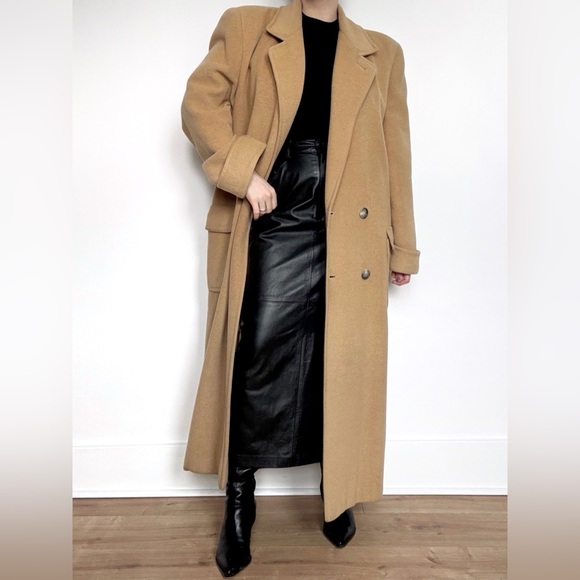 Neiman Marcus Jackets & Blazers - Vintage Camel Hair Coat Neimans Marcus Maxi Coat Tan Long 80s 90s Classic